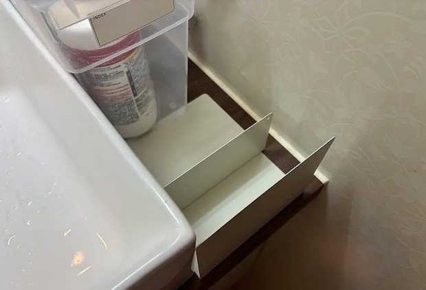 洗面所に置かれたブックエンドの写真（撮影：grapeライフハック編集部）