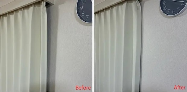 カーテンの光漏れ防止写真（撮影：grapeライフハック編集部）