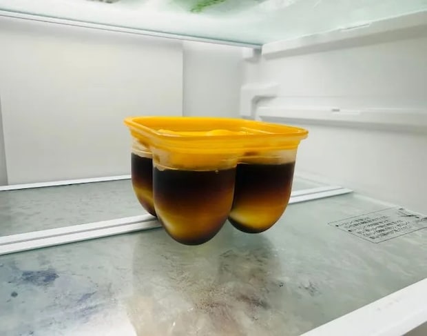 『味付けたまごメーカー』を冷蔵庫に保管している様子（撮影：grapeフード編集部）