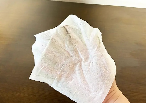 紙おしぼりの活用写真（撮影：grapeライフハック編集部）