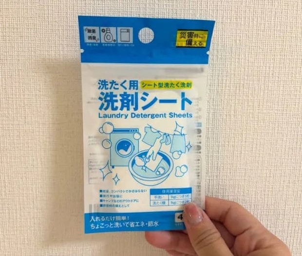 ダイソーの洗剤シート（撮影：grapeライフハック編集部）