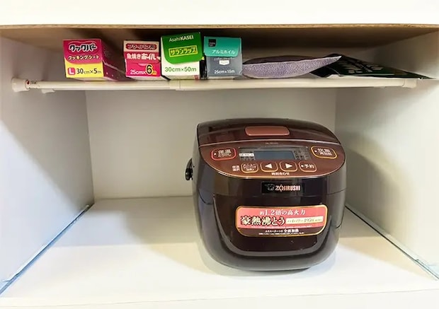 つっぱり棒の活用写真（撮影：grapeライフハック編集部）