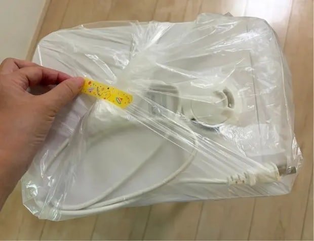 家電を包んだ様子（撮影：grapeライフハック編集部）