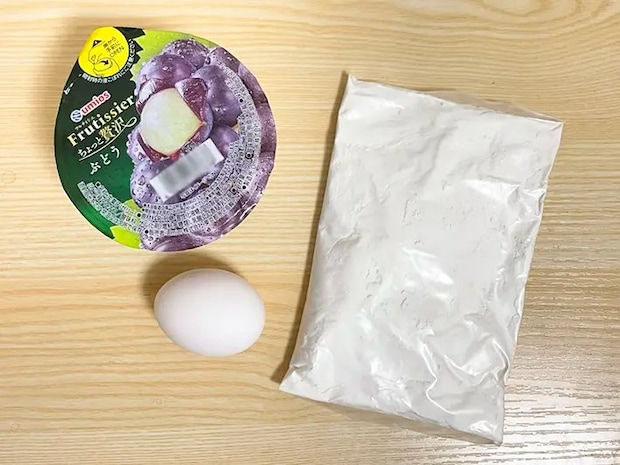 ゼリー、ホットケーキミックス、卵の写真（撮影：grapeフード編集部）