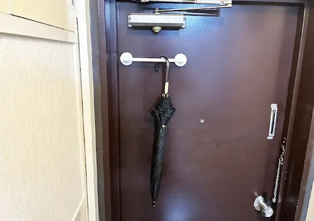 タオル掛けの活用写真（撮影：grapeライフハック編集部）