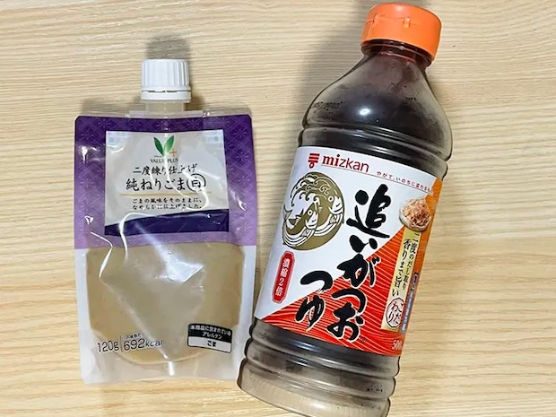 めんつゆとねりゴマの写真（撮影：grapeフード編集部）
