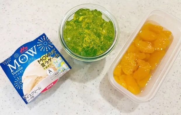アイスとみかん缶とゼリーの画像（撮影：エニママ）