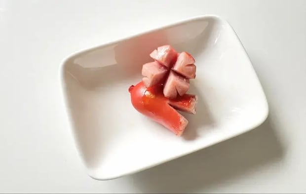 クローバー型ウインナーの完成画像（撮影：エニママ）