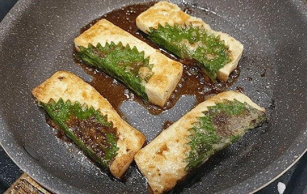 豆腐にポン酢を絡ませている画像（撮影:エニママ）