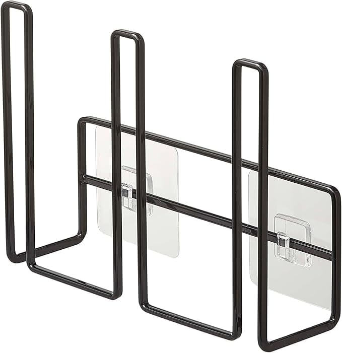 山崎実業 フィルムフック グラス ＆ ボトルホルダー ブラック