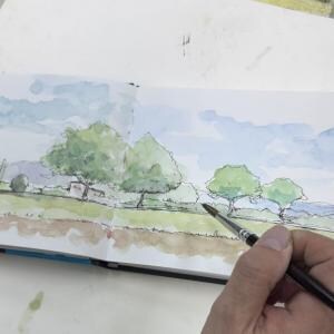 見開きでパノラマのように描ける! プロの画家がスケッチブック「グラジュエイトブック」を試してみた