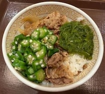 【グルメ】ネバネバとシャキシャキ　すき家で「めかぶオクラ牛丼」と「シャキうま塩野菜牛丼」を食べてみた
