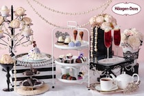 ハーゲンダッツのアイスクリームが主役のスイーツを優雅にウェディング会場で楽しめる「モノクロ・ゴシックアフタヌーンティーwith ハーゲンダッツ」