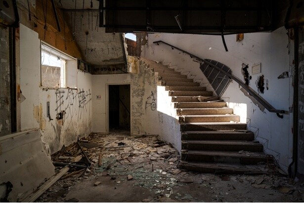 教会を抜けた先にある階段