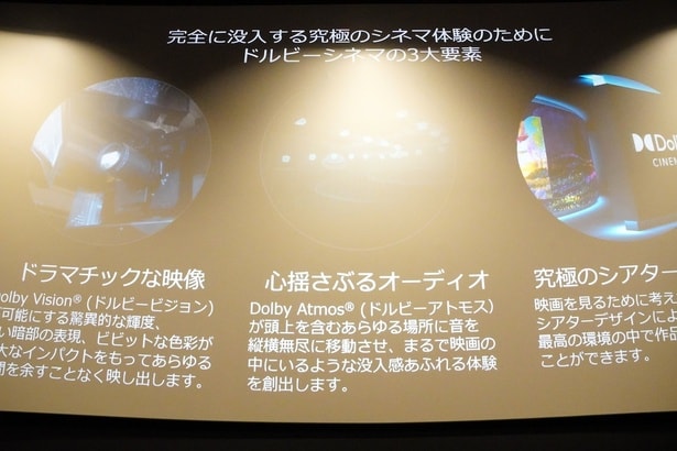 ドルビーシネマの3大要素が紹介された