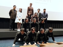 山田杏奈、青木柚が学生時代のモヤモヤを告白！映画『NEW GROUP』公開記念舞台挨拶でピエール瀧は組体操を実況中継