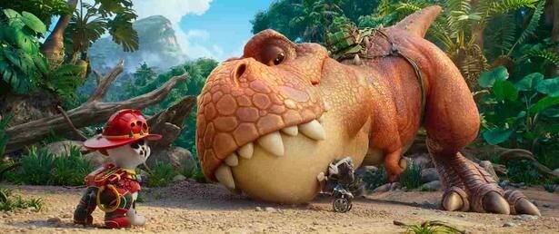 【写真を見る】パウ・パトロールたちが、島の恐竜を巻き込んだ大ピンチに直面…!?
