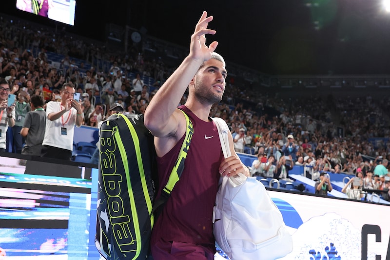 足首を負傷したジャパンオープン以来の復帰となるアルカラス。わずかに不安も「順調に回復している」と現状説明＜SMASH＞