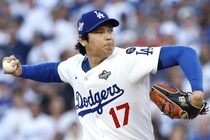 WS初先発・大谷翔平が７回途中で降板、93球、被安打６、６奪三振、４失点　ゲレーロJr.に２ラン被弾