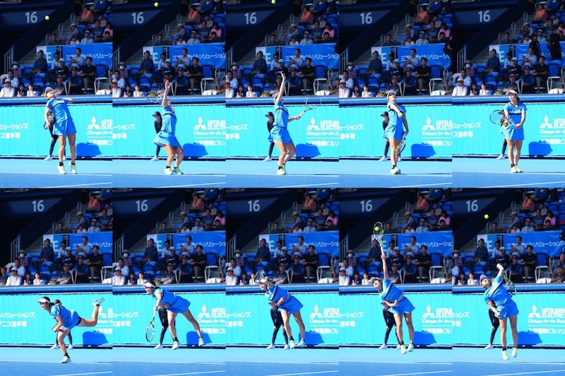 清水映里がフラットサービスのポイントを伝授。内転を利かせてボールの真裏を叩け！【プロが明かすテニス上達法】＜SMASH＞