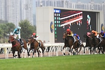 結婚から14年…現在48歳の人気タレントが妖艶ブラックコーデ＆美脚で異国の競馬場に降臨！ 夫の勇姿に声援