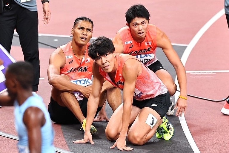 「2組死の組すぎるだろ」マイル侍、1組の2着より速かったのに...7着で無念の予選敗退にSNS騒然「激戦区すぎたか」「全チーム3分切るって何?」【世界陸上】