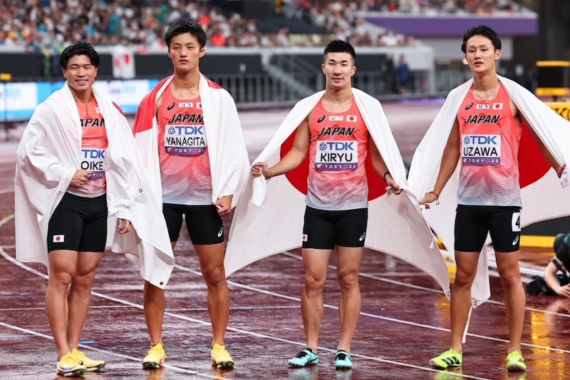 日本、男子4×100mリレー6位で3大会ぶりのメダルならず 最強アメリカ今季世界最高37秒29で金メダル【世界陸上】