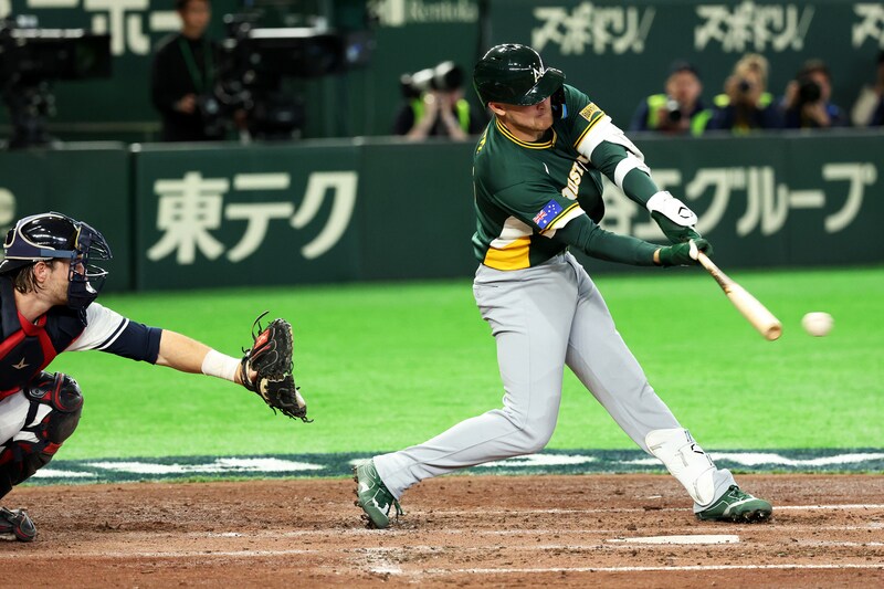 逆転3ラン放った25歳の豪州代表スラッガー「相手のミスをものにできた」と手応え 8日侍J戦へ「準備はできている」【WBC】