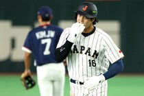 「はい同～点！」豪快同点ソロの大谷翔平がベンチ前で連呼した“茶目っ気フレーズ”にＸ歓喜！「流行語狙える」「めっちゃ笑えた」【WBC】
