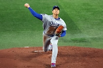 大谷翔平、161キロの剛速球で岡本和真との初対戦を封じる　６回４安打２奪三振１失点の好投　２勝目権利で降板