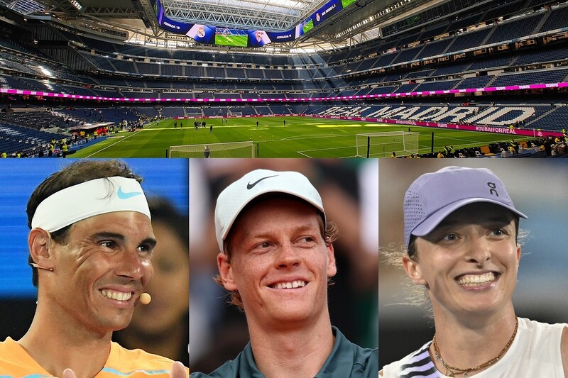 名門レアル・マドリーのサッカー場に突如クレーコートが出現！招待されたナダルらテニス界のビッグネームは「素晴らしい体験」と感激＜SMASH＞