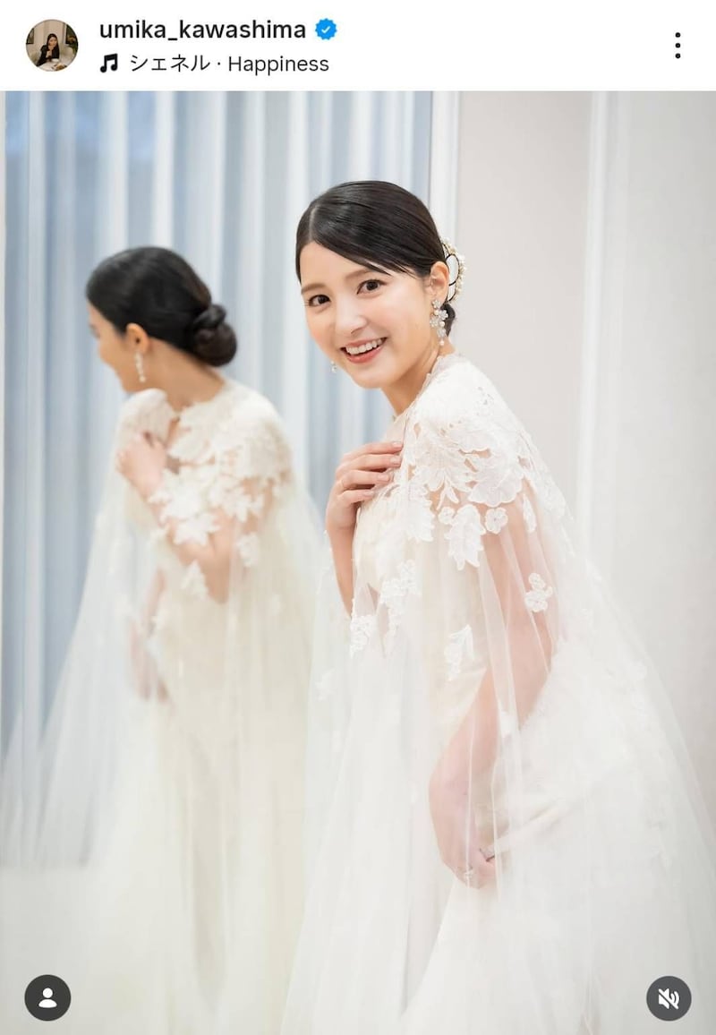 五輪イケメンスイマーと結婚した人気女優が純白ドレスで結婚式を報告「天才的に可愛い」「ずっと見入っちゃいます」