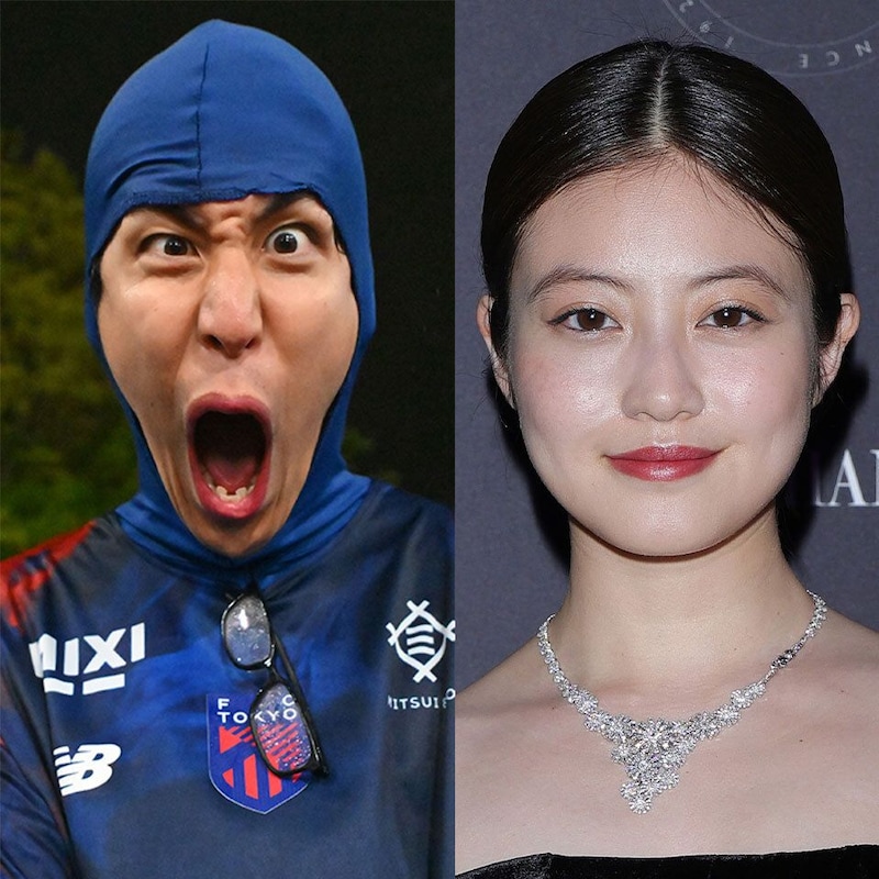 「今田さん、後ろにいる全身タイツの男に気をつけて下さい！」W杯日本代表ユニ姿の国民的女優と共演した”謎の人物”の正体は？