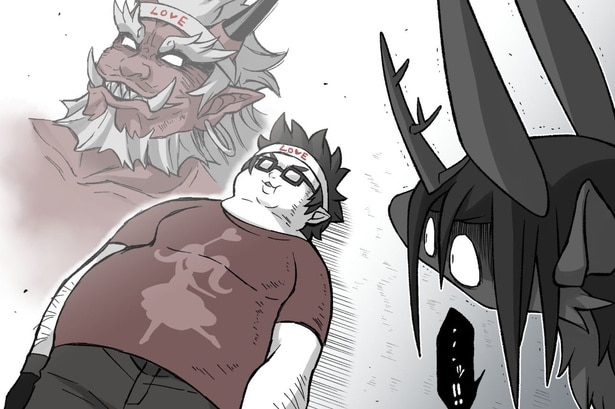 “人間に化けてオタ活をする鬼”が祟り神と遭遇？まさかのほっこり展開に「愛おしい」の声【漫画】