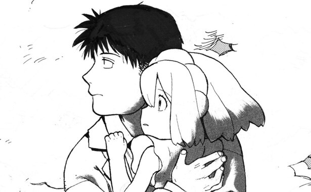 研究者の堀池と海洋生物少女のナナ