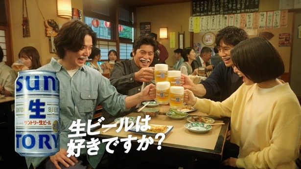 「サントリー生ビール」のTVCM「生ひげ」篇(15秒・30秒)より