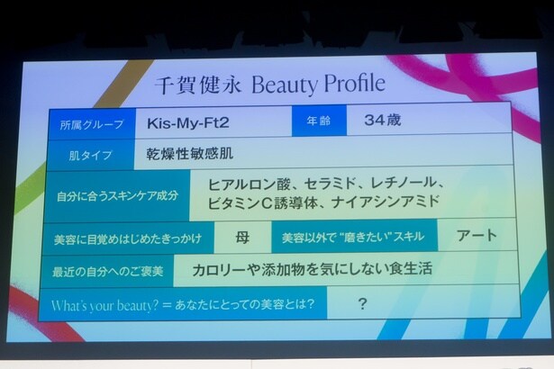千賀健永のBeauty Profile