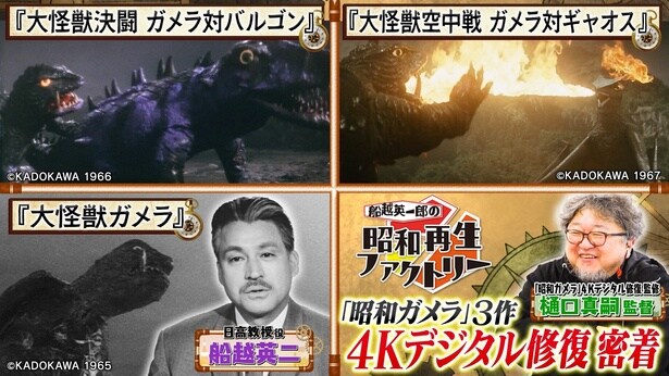 昭和ガメラの4Kデジタル修復現場に密着＆「大怪獣ガメラ」で船越親子が再会＜船越英一郎の昭和再生ファクトリー＞