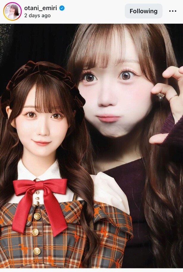 大谷映美里、プリクラで自分と2ショット