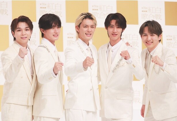 「第76回NHK紅白歌合戦」出場歌手会見に登壇したM!LK