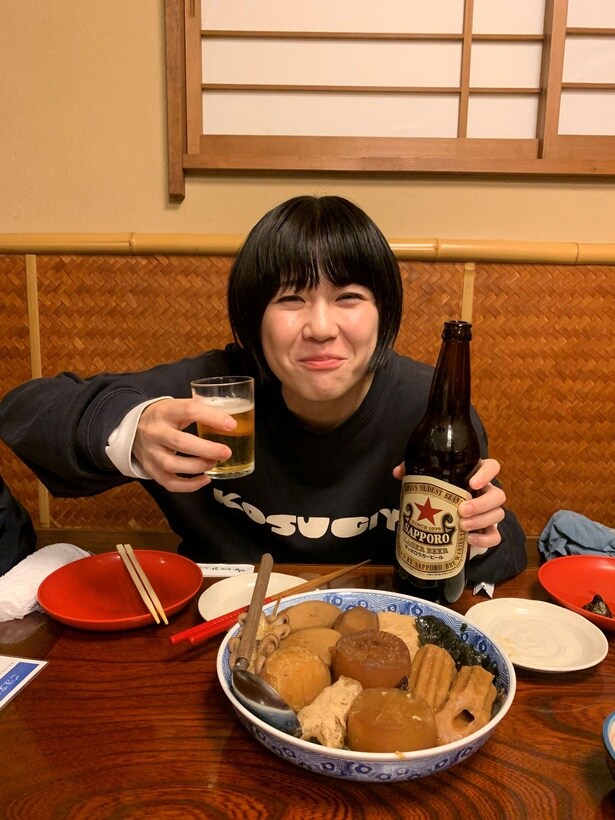 「最近ハマっている『ビールを吸う』構図」