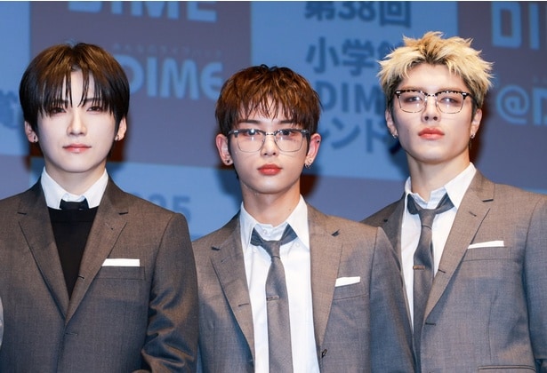 「2025 小学館DIMEトレンド大賞」発表・贈賞式に登壇した&TEAMのYUMA、HARUA、MAKI(写真左から)