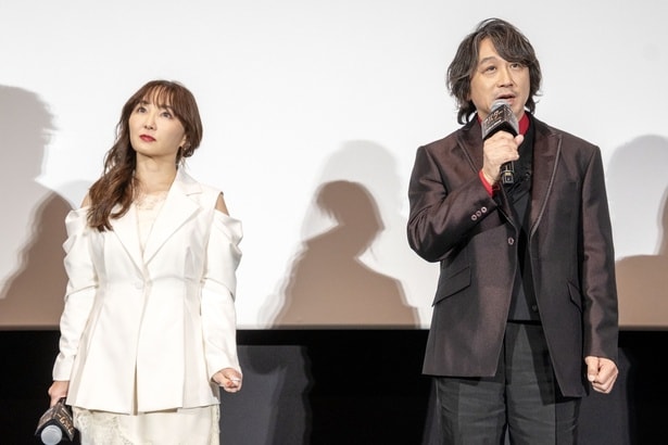 小松由佳と東地宏樹(映画「アバター：ファイヤー・アンド・アッシュ」吹替版完成披露試写会より)