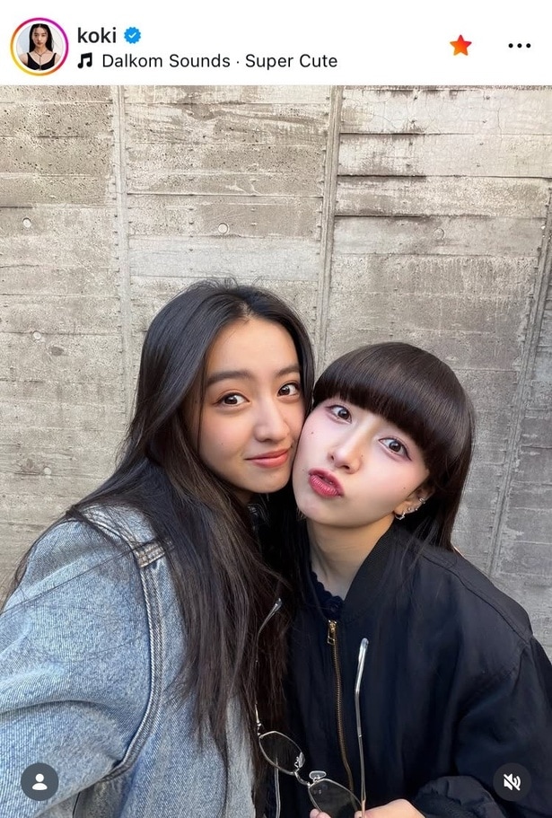 【写真】頬を寄せ合い“デート”シスターズ…Koki,姉のCocomiとのツーショット