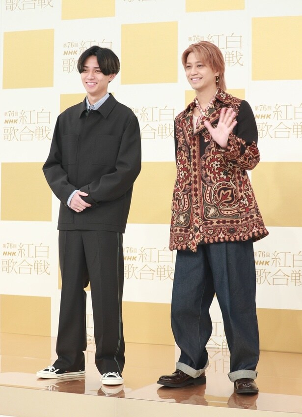 紅白歌合戦リハーサル取材会に登壇したKing ＆ Princeの永瀬廉、高橋海人
