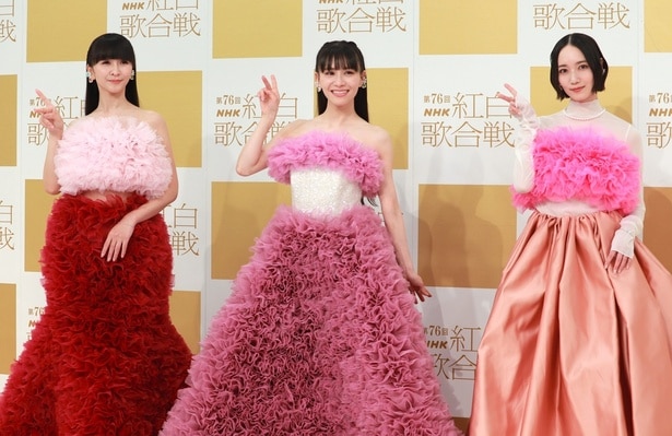 Perfume、華やかなドレスをまとい“コールドスリープ”前のステージに意気込み「私たちらしく楽しめたらいいな」＜紅白リハ＞