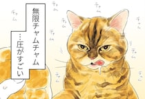 無限フスフスから無限チャムチャム…愛猫の愛しい場面の数々に「100回『いいね』押したい」【漫画】