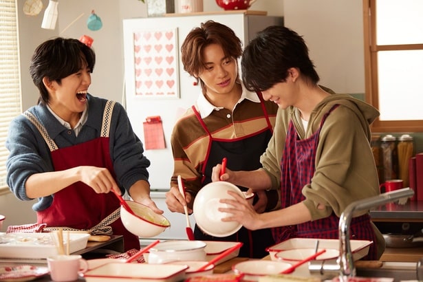 彼氏チーム調理場面