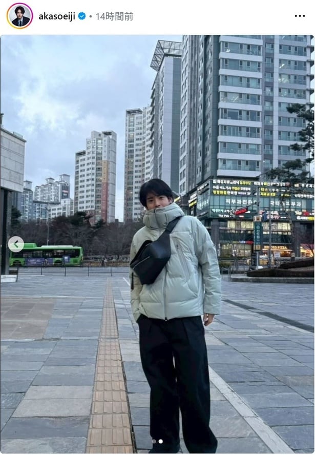 赤楚衛二、韓国の街並みでプライベート感あふれるショット