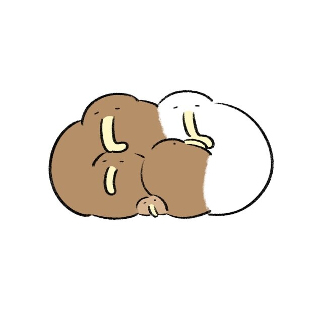 『想定外の寒さに身を寄せ合うキーウィ 』より